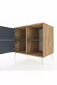 Commode Kronos 2 étagères 2 portes Pin-Anthracite