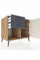 Commode Kronos à une étagère, 2 tiroirs et une porte, pin-gris anthracite
