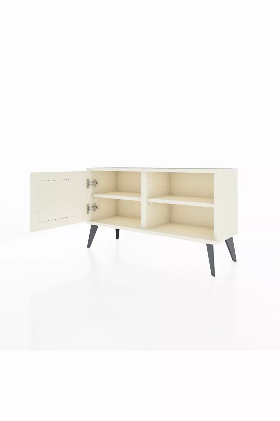 Commode Arges à 2 étagères et 1 porte, couleur Pierre de Lune