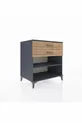 Commode Kronos à une étagère et deux tiroirs Anthracite-Pin