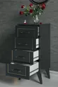 Commode noire en MDF Joi à 4 tiroirs
