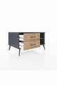 Commode Kronos à une étagère et 2 tiroirs Anthracite-Anthracite/Sapin