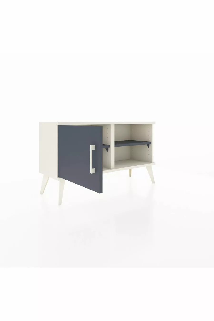 Commode Arges 2 étagères avec 1 porte Pierre de lune-Anthracite