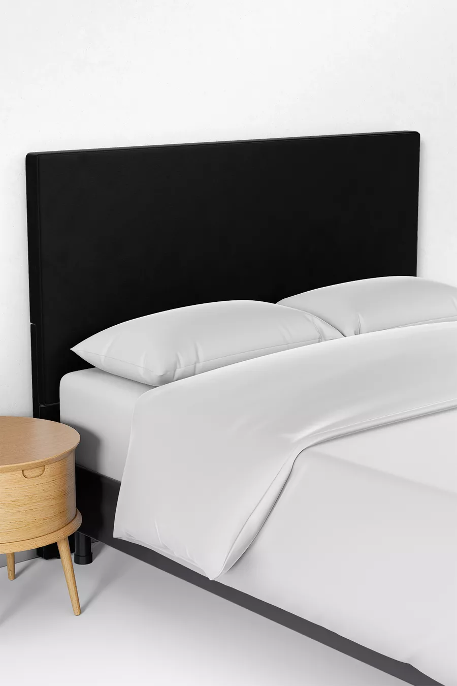 Housse de tête de lit en tissu uni noir