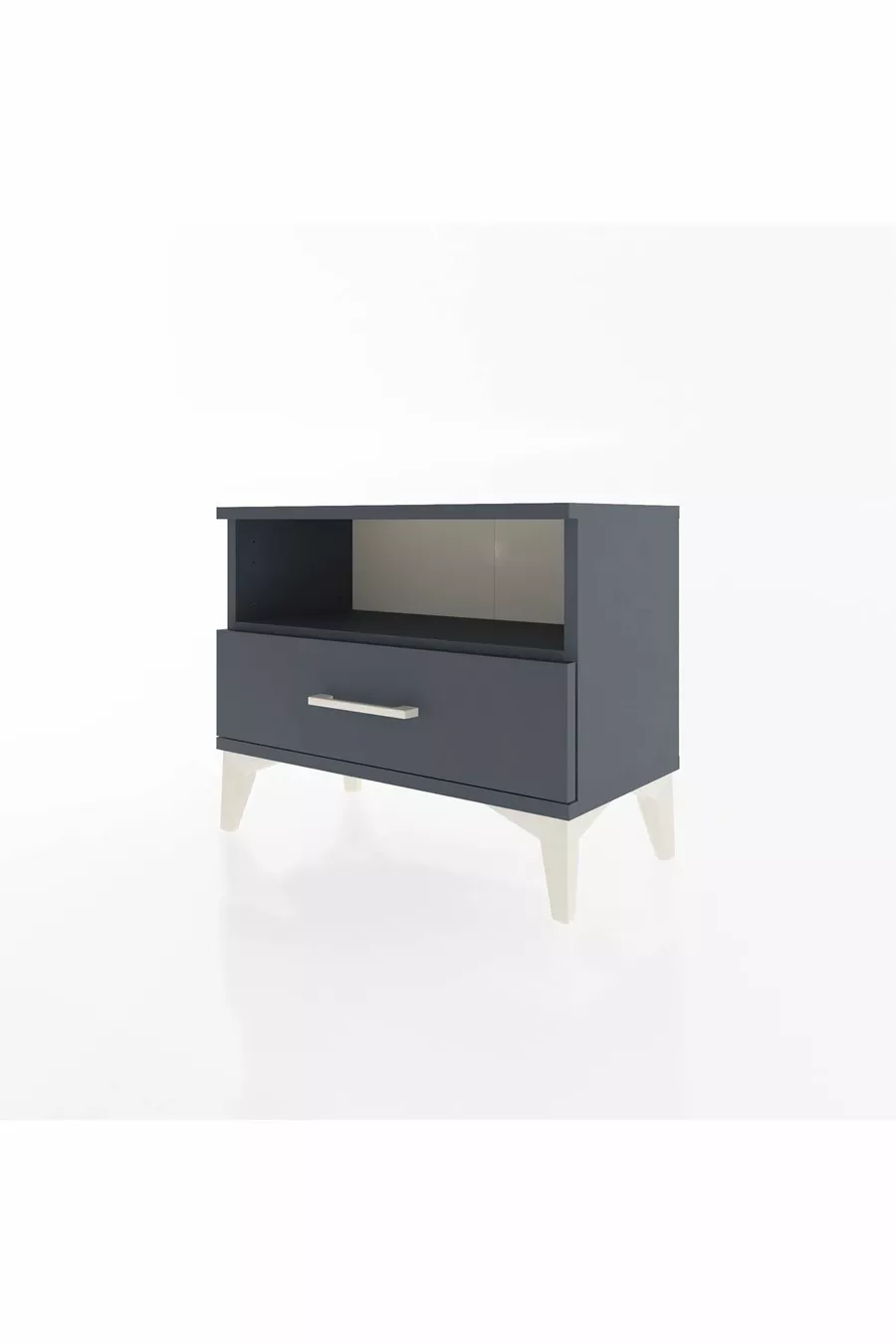 Table de chevet Arges à une étagère et un tiroir, anthracite-anthracite