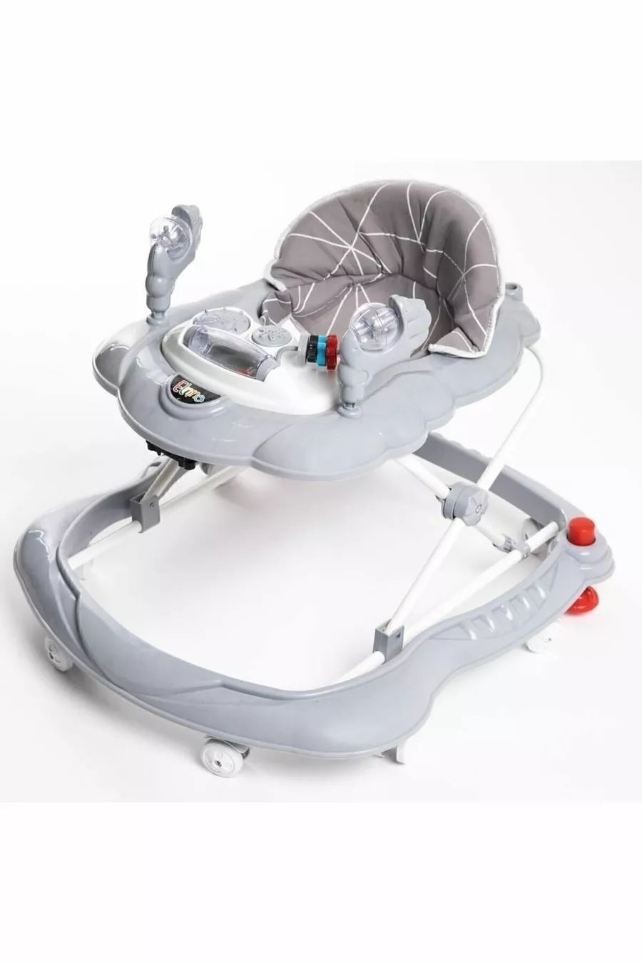 Trottine pour bébé Spider gris de luxe avec jouets, musique et lumière, à 3 vitesses