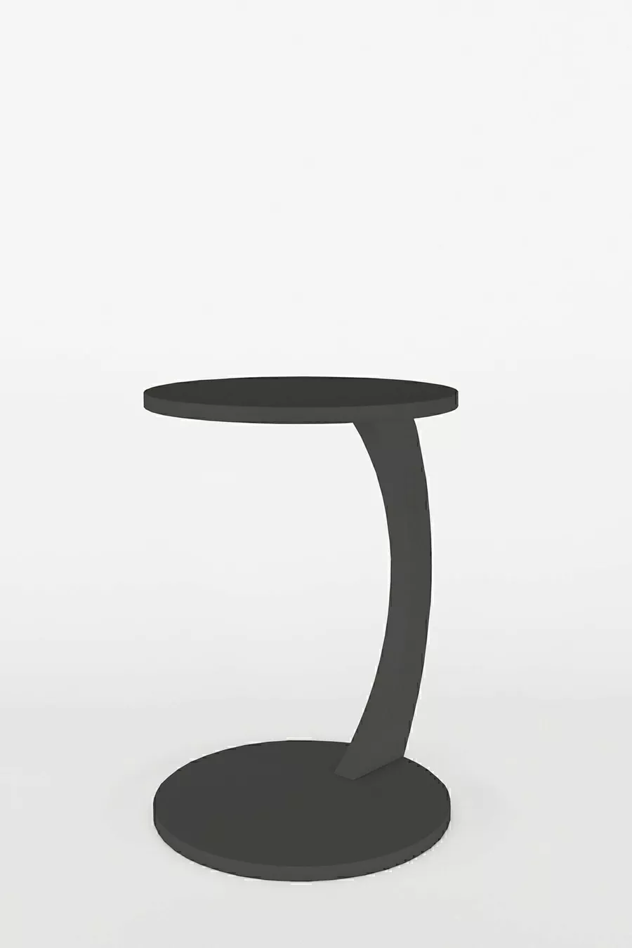 Table d'appoint en C à roulettes, table de salon, table latérale, table gigogne, table de service - Gris anthracite