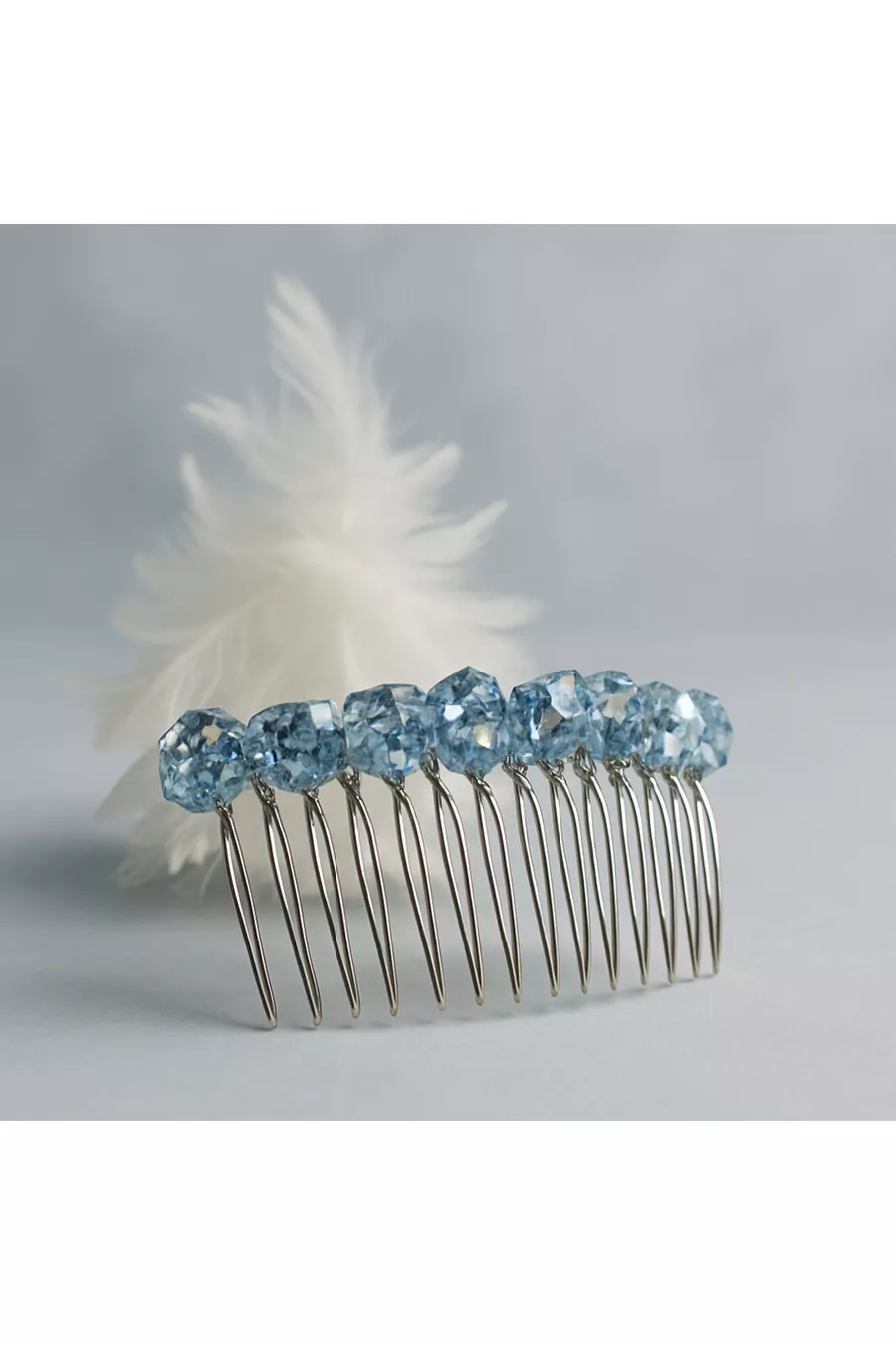 Pince à Cheveux en Cristal Bleu Glacé - Accessoire de Mariée