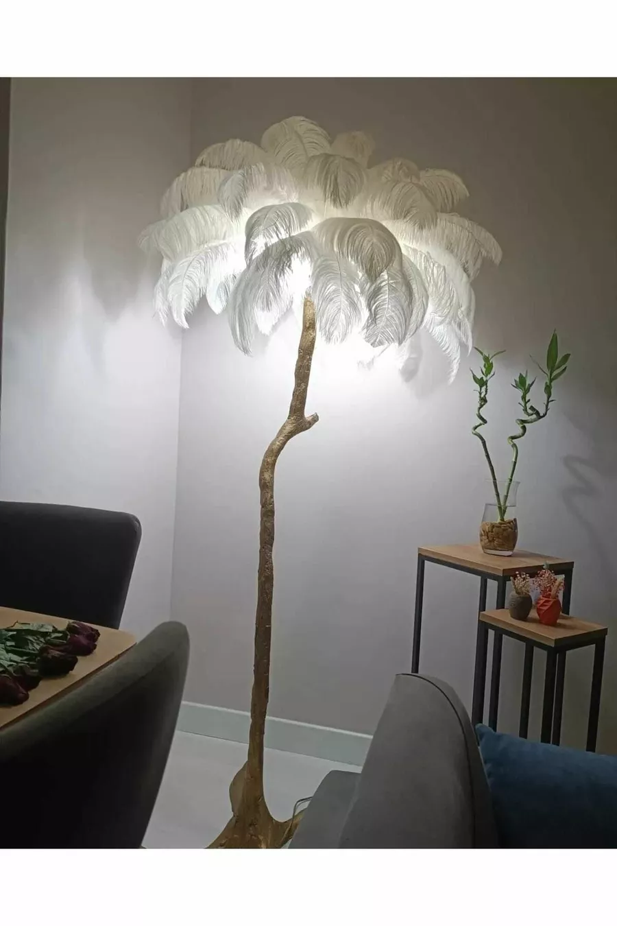 Plume d'autruche pour lampadaire