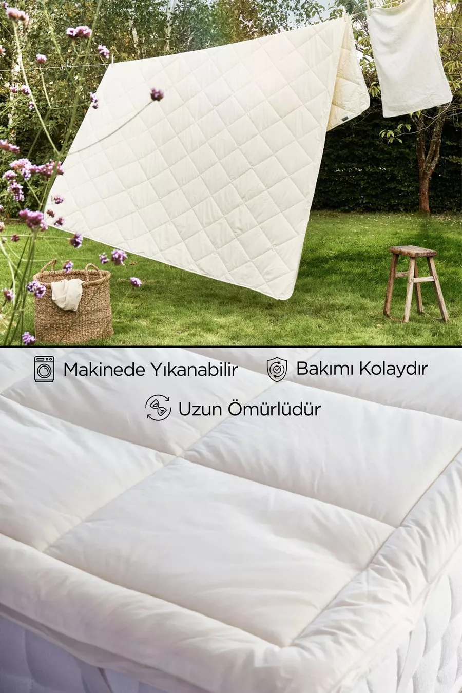 Protège-matelas en laine d'agneau à élastique aux coins | Couvre-lit en laine mérinos  % naturelle Simple, Double, King