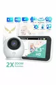 Moniteur pour bébé avec écran CT-LCD et vision nocturne - Caméra de surveillance pour bébé sans fil avec contrôle de la température de la chambre