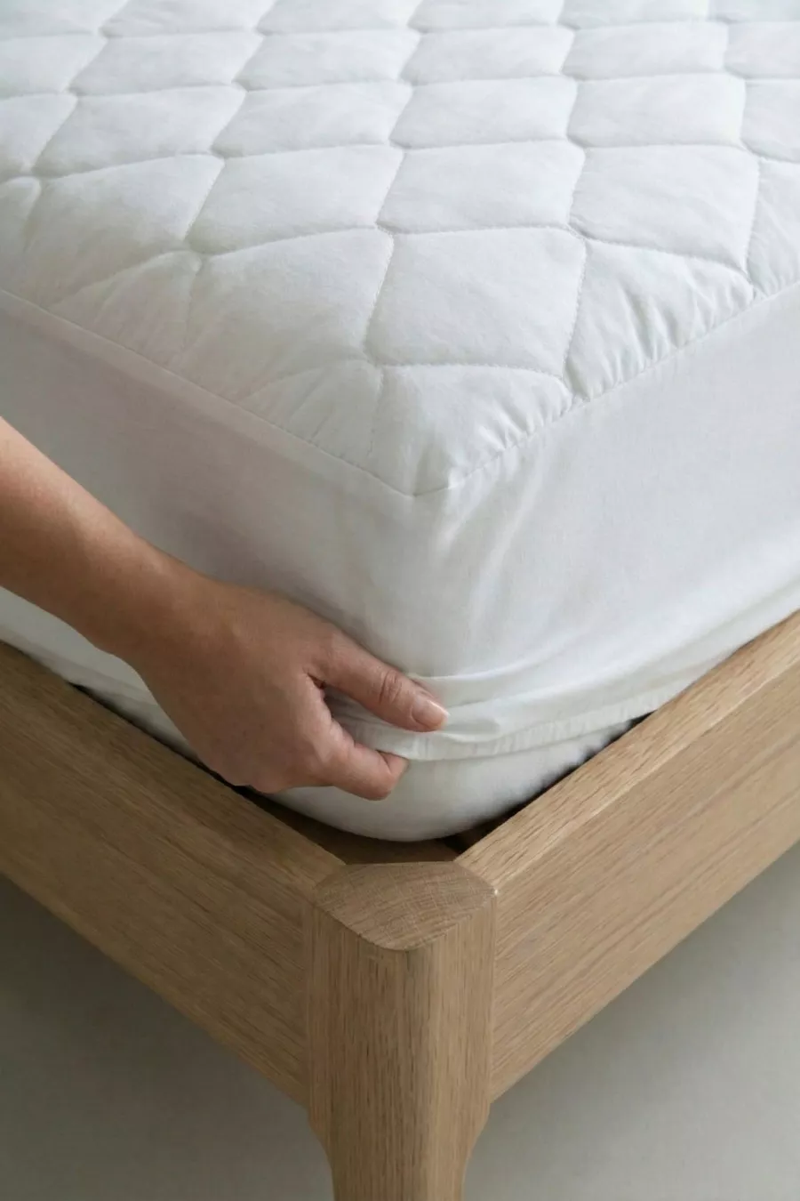 Protège-matelas en coton matelassé, ajustable, bord complet, imperméable, blanc