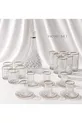 Set de Boissons en Verre Aspect Cristal  Pièces avec Détails Dorés | 1 Carafe, 6 Verres à Eau, 6 Verres à Boisson, 6 Verres à Thé, 6 Sous-tasses à Thé