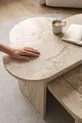 Table basse et table d'appoint ensemble de 2 en travertin