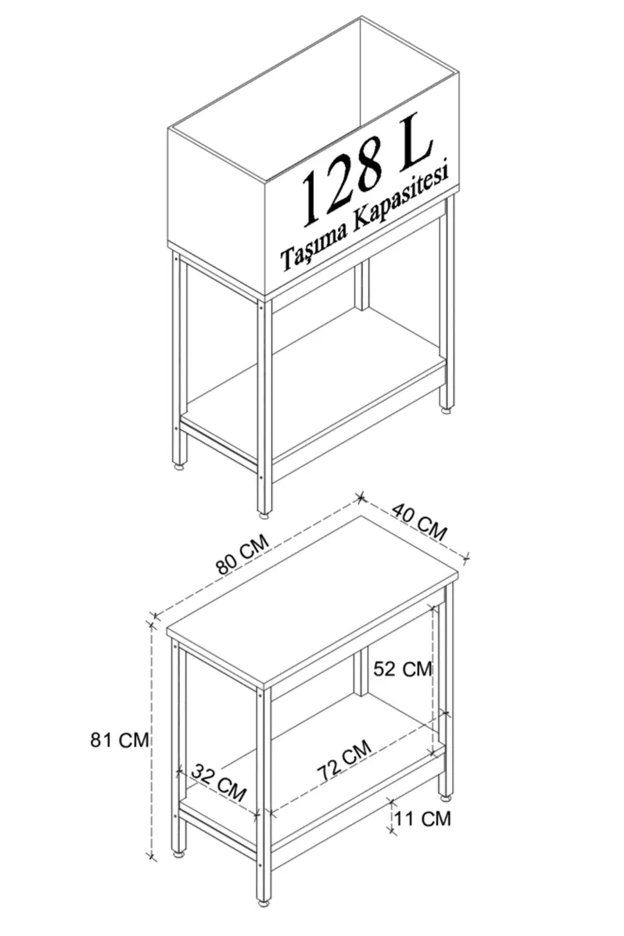 Table d'aquarium Table d'appoint Table avec pieds en métal  x  cm Pin