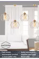 4 Pièces Plafonnier Suspendu à Pendentif en Acrylique Transparent Doré pour Salon, Cuisine, Salle de Bain, Chambre, Chambre d'Enfant, Hall