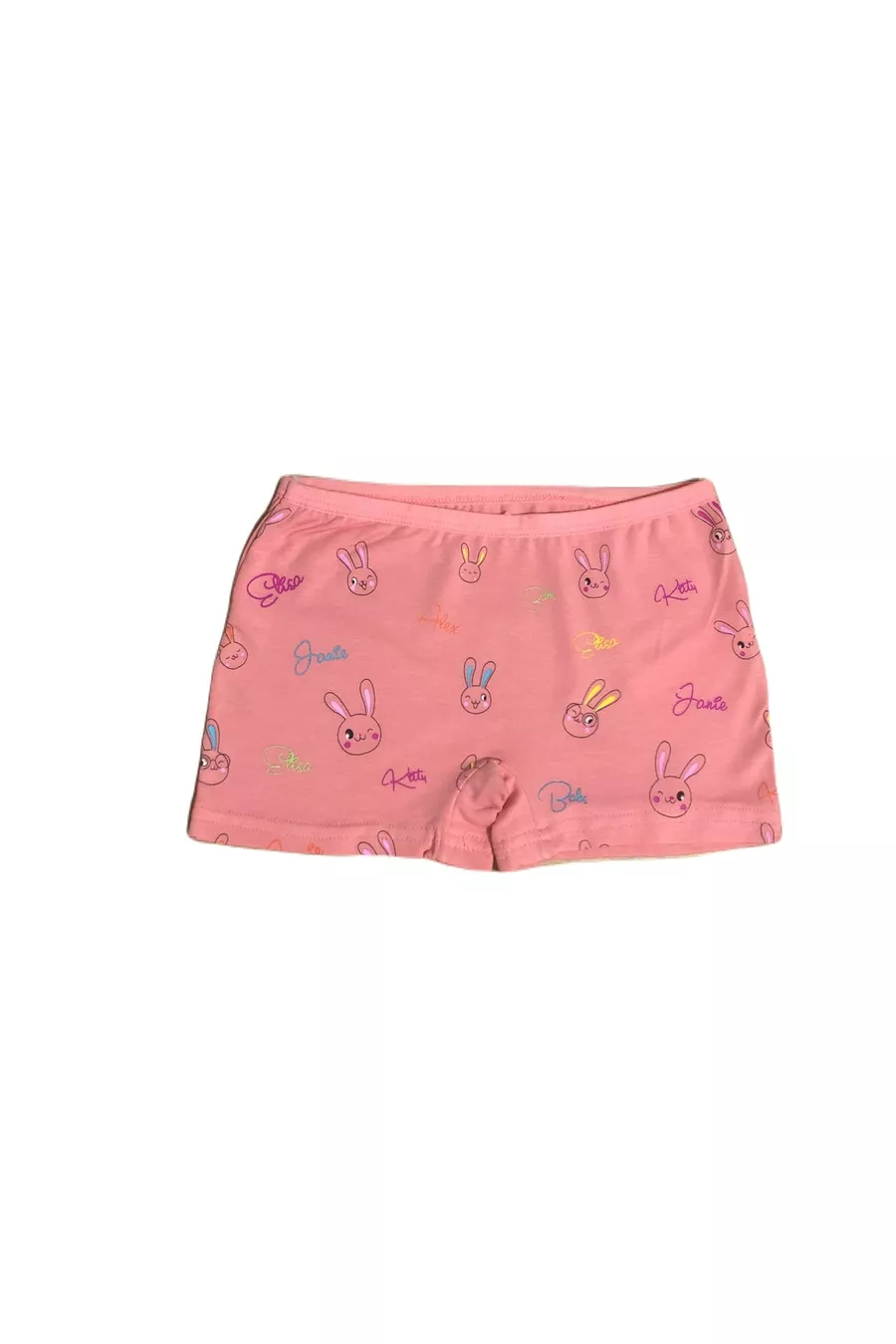 Lot de 6 boxers en coton pour fille avec motif lapin multicolore en tissu extensible