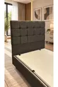 Ensemble de tête de lit et sommier coffre simple Bengü Anthracite 3 pièces Orthopédique Pratique avec grand espace de rangement