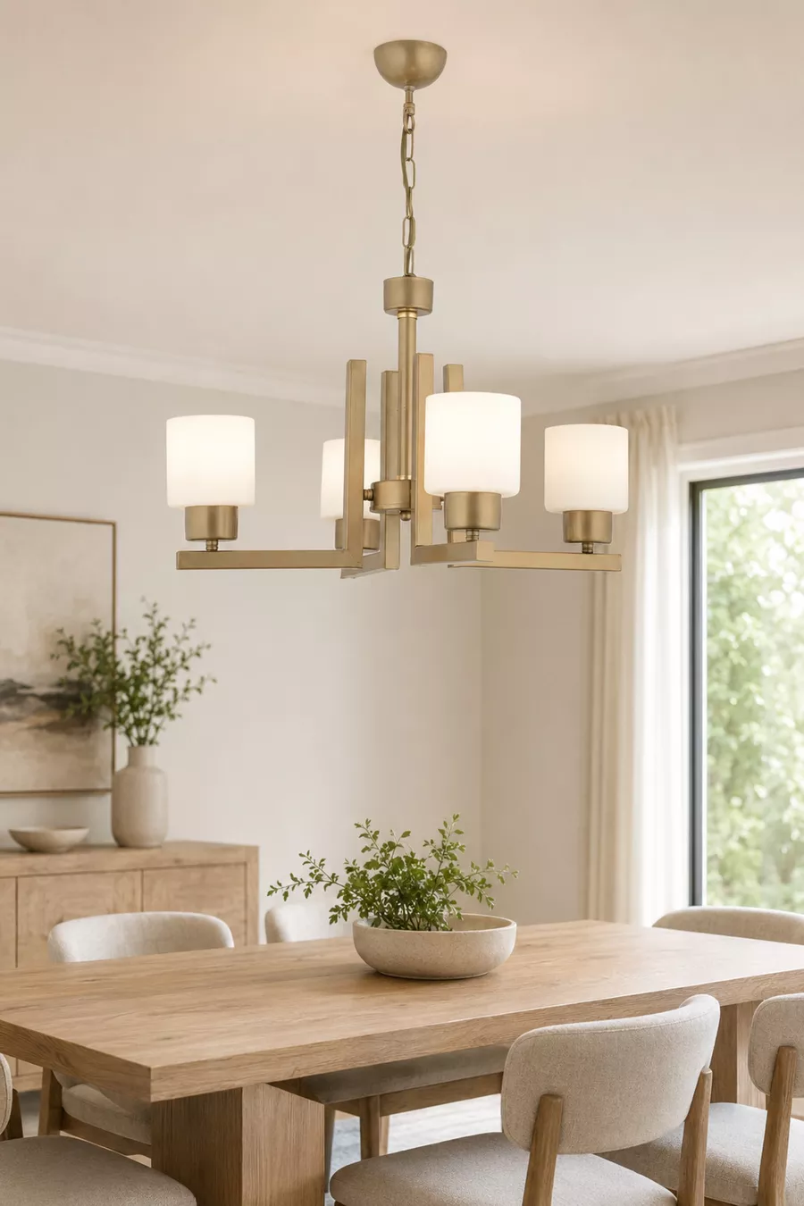 Torqu 4 Luminaire Moderne pour Chambre d'Adolescent, Peint Vieilli Blanc avec Verre, Pour Chambre à Coucher et Salon