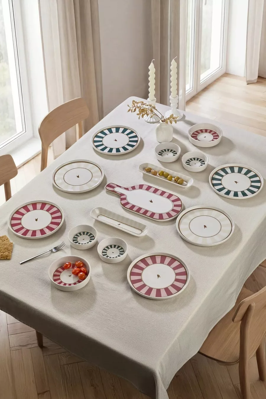 Ensemble de présentation pour petit-déjeuner Premium Lovely Birds pour 6 personnes, 6 pièces