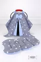 Housse de poussette, Coussin de poussette, 2 pièces - Avec soutien lombaire - Bleu étoile
