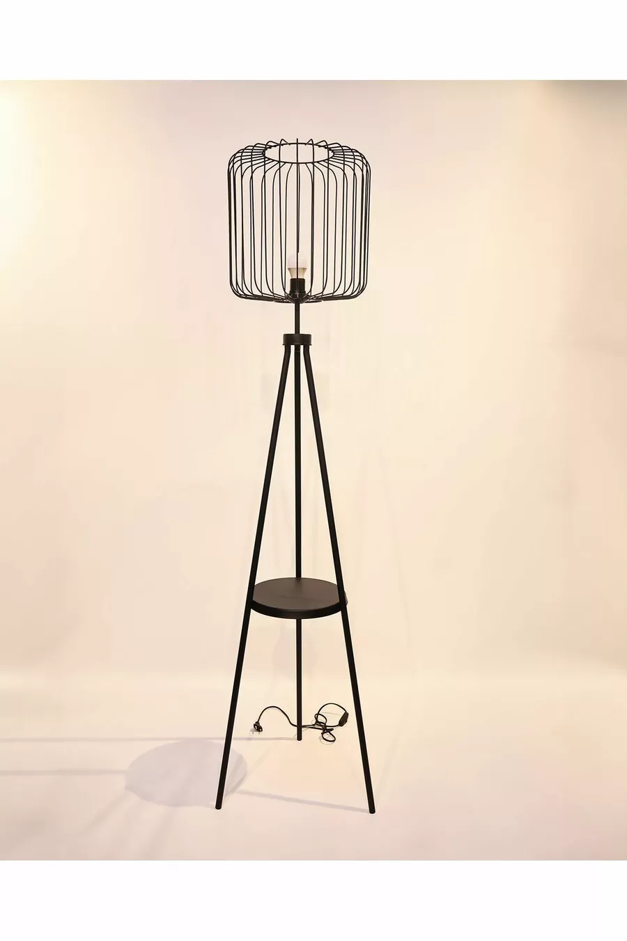 Table basse à détails en cage Lampadaire en métal