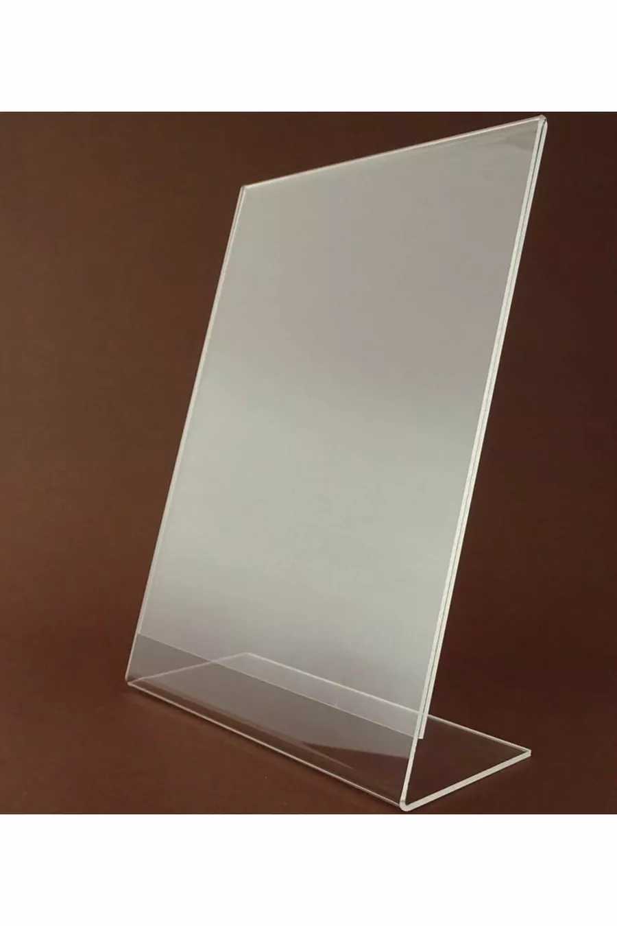 Porte-affiches  en plexiglas transparent vertical de type L, porte-menu, porte-prix, porte-brochure, porte-étiquette, porte-photos, support d'album, table