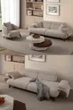Ensemble de canapés Bonjo avec dossier à mécanisme et coffre 3+1 Beige