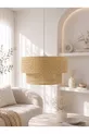 Suspension Moderne Naturelle Hazeran en Rotin à 2 Niveaux pour Salon, Cuisine, Chambre
