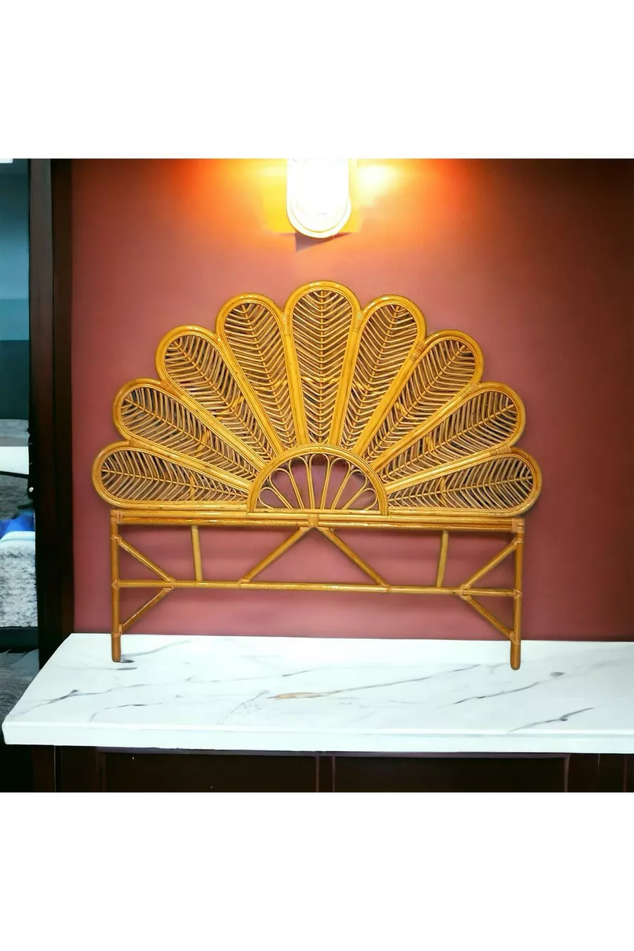 Tête de lit en bambou pour lit double