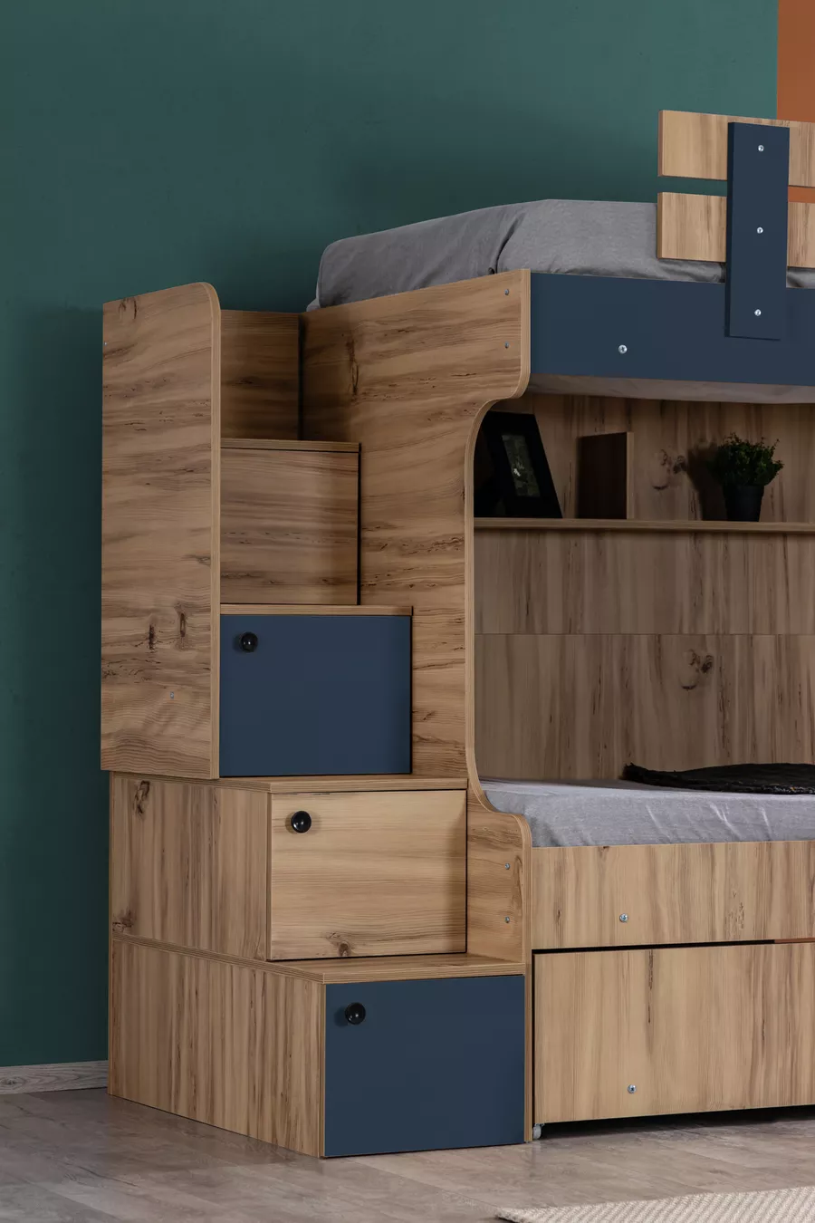 Lits superposés, lit superposé Riva + armoire 3 portes + 3 matelas Comfort