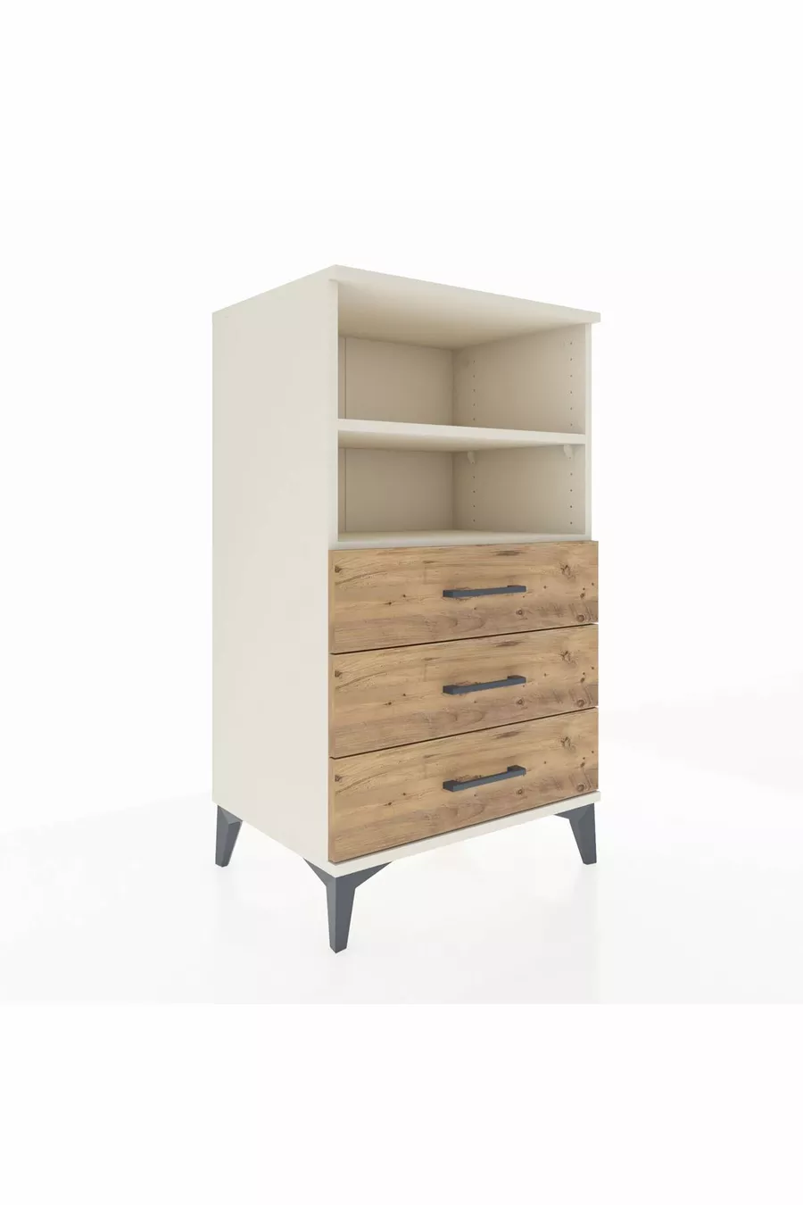 Commode Hyperion 2 étagères 3 tiroirs Pierre de lune-Sapin