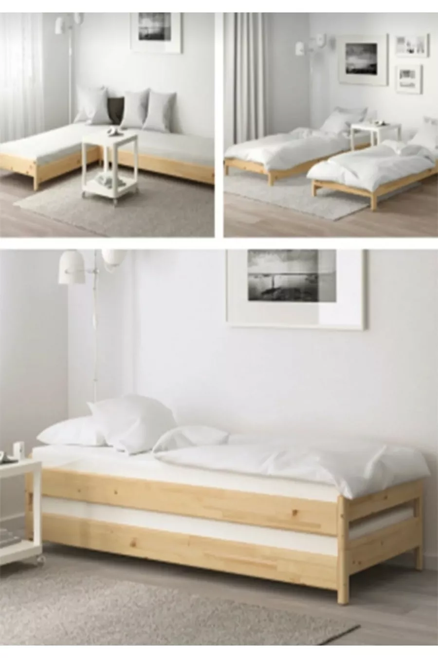 Lit superposé avec tiroirs en bois Lit en bois Lit Montessori Lit organique unisexe