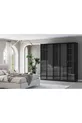 ENSEMBLE DE CHAMBRE PANDOR NOX AVEC PORTES EN VERRE, NOYER FONCÉ, 5 PORTES