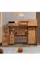 Lits superposés, Bureau avec armoire Litera, Noyer foncé