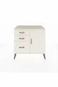 Commode Kronos avec une étagère, 3 tiroirs et une porte, Pierre de Lune-Pierres de Lune