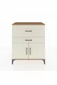 Commode Hyperion à une étagère, 2 tiroirs et 2 portes, pin-jaspe