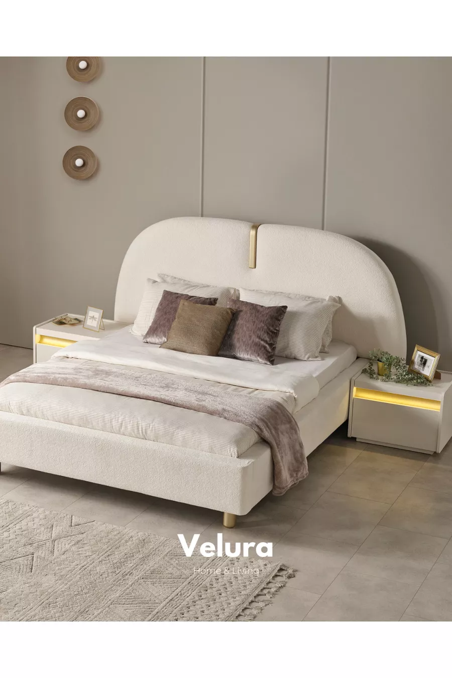 Ensemble de chambre à coucher Bern à 6 portes (2 armoires avec miroir)