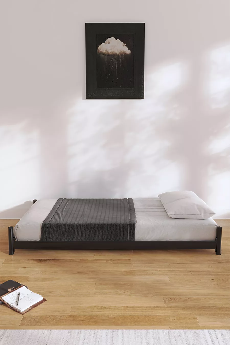 Arya Lit Superposé avec Tiroir Compatible avec Lit | Superposé avec Tiroir Noir - Lit au Sol