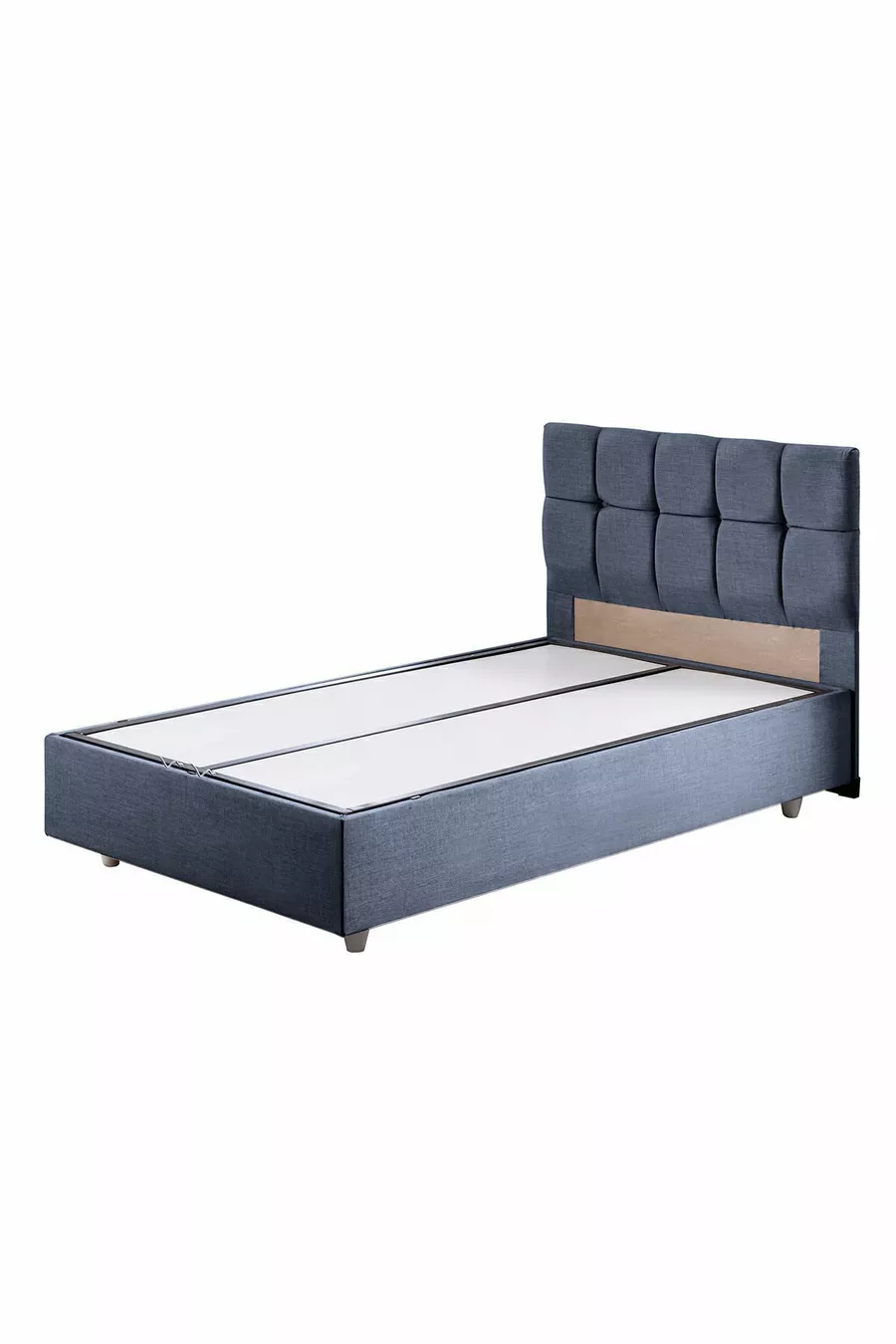 Ensemble de lit Comfort avec sommier et tête de lit simple Berlin, bleu marine