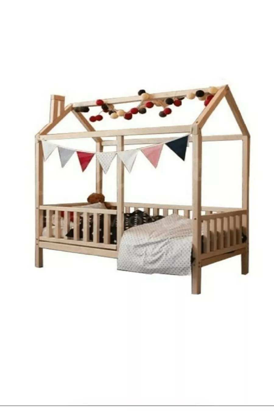 Lit Montessori avec cadre compatible et toit pour meubles Köşk