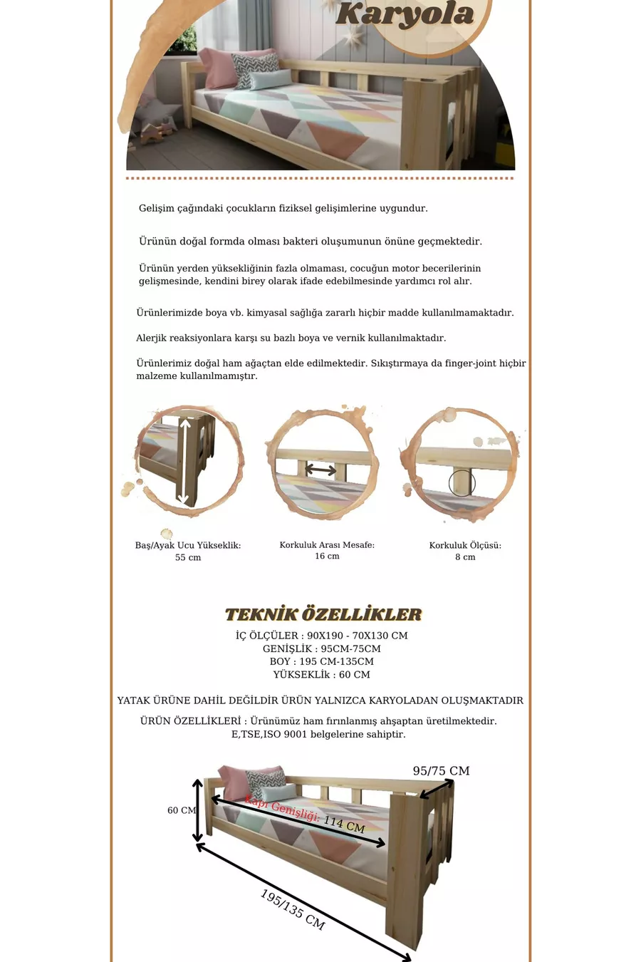 Lit Montessori en bois Pera