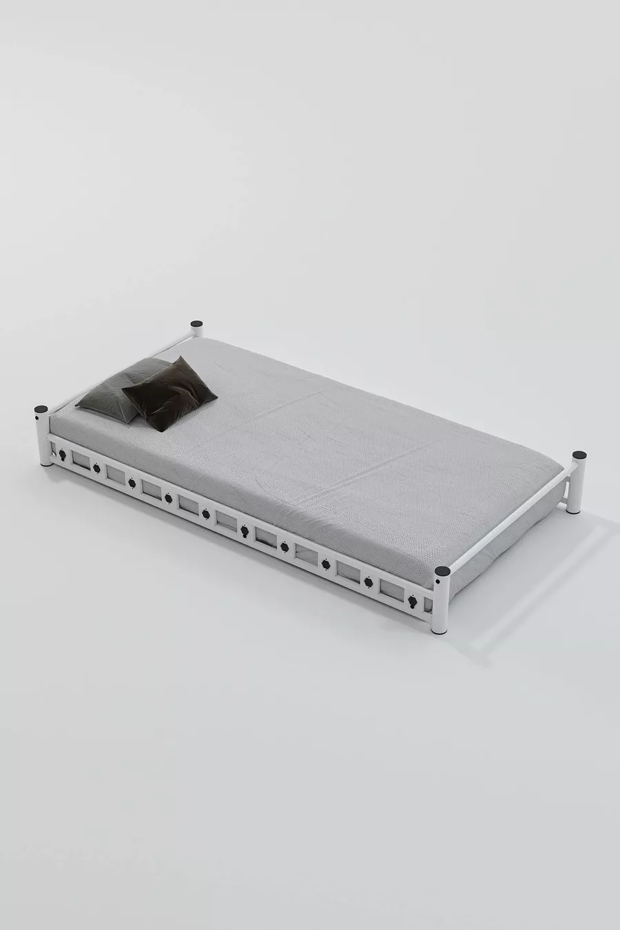 Lit superposé pour bébé avec sommier et matelas, blanc