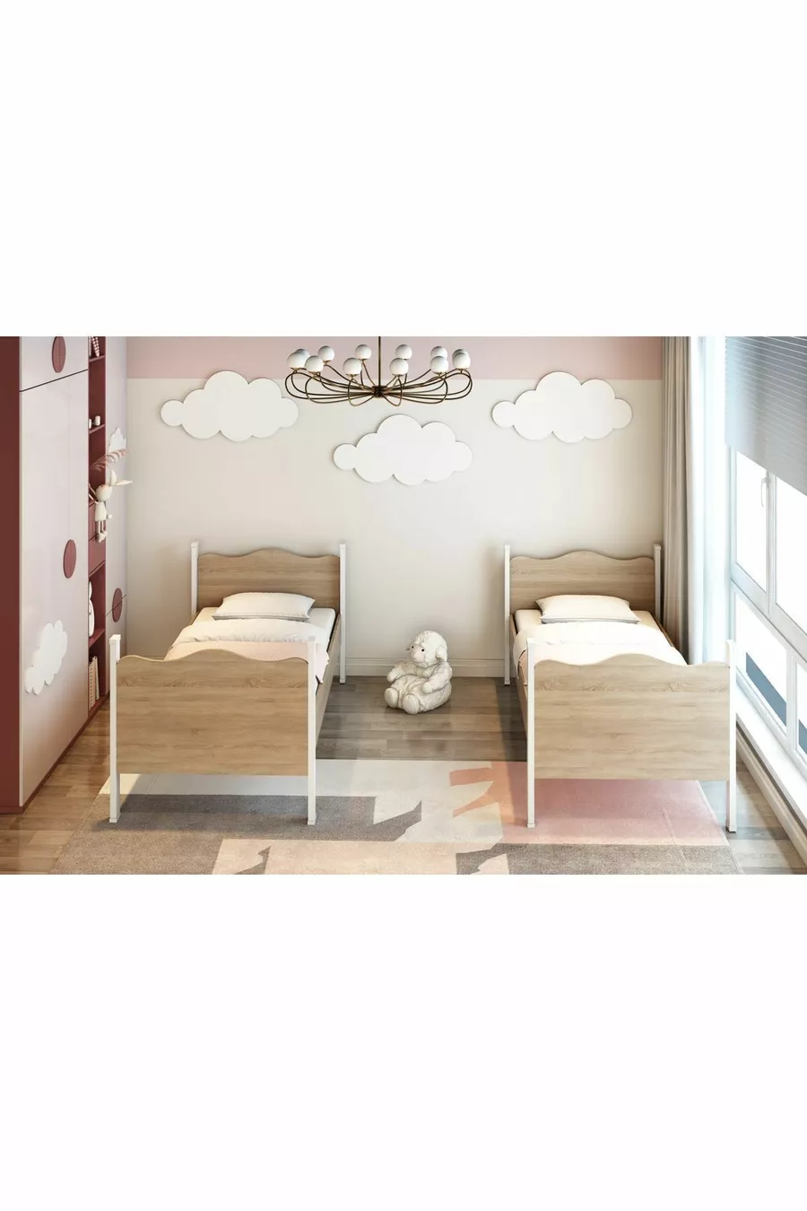 Lit superposé détachable sur pieds en MDF PATİKO
