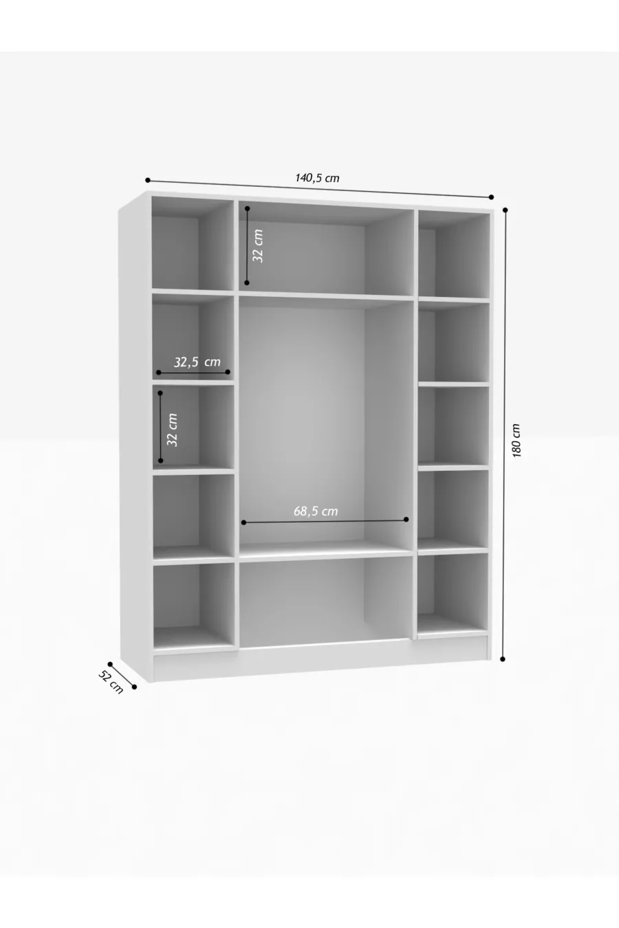 Armoire blanche élégante et raffinée Bohem à 4 portes et 2 tiroirs en MDF