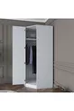 Rani  Module d'Angle Armoire 1 Porte avec 6 Étagères et Penderie Unité d'Angle Complémentaire Blanche