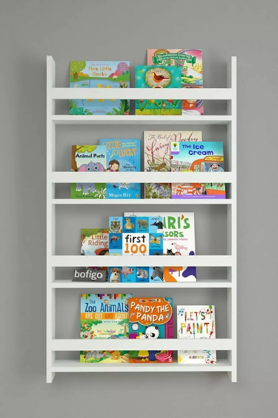 Bibliothèque Montessori éducative pour enfants à 4 étagères X cm, blanche