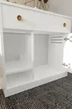 Litière pour chat en bois MONA avec tiroir - couvercle verrouillable - tissu d'entrée inclus - bac à litière non inclus - BLANC