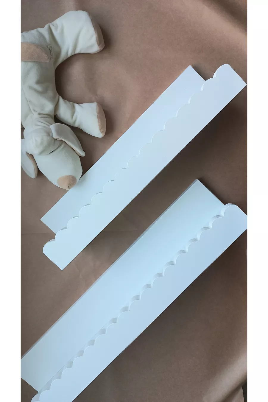Bibliothèque murale Montessori pour bébé et enfant blanche 2 pièces, accessoire de chambre (blanc mat / et cm)