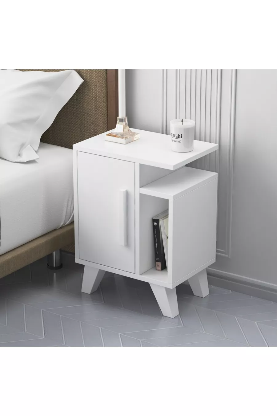 Table de chevet Bengi blanche